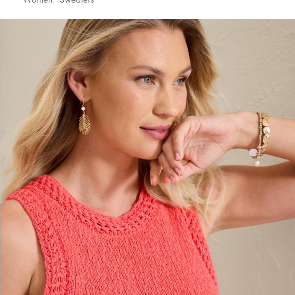 Tommy Bahama Vibrant Coral Sleeveless Knit Top